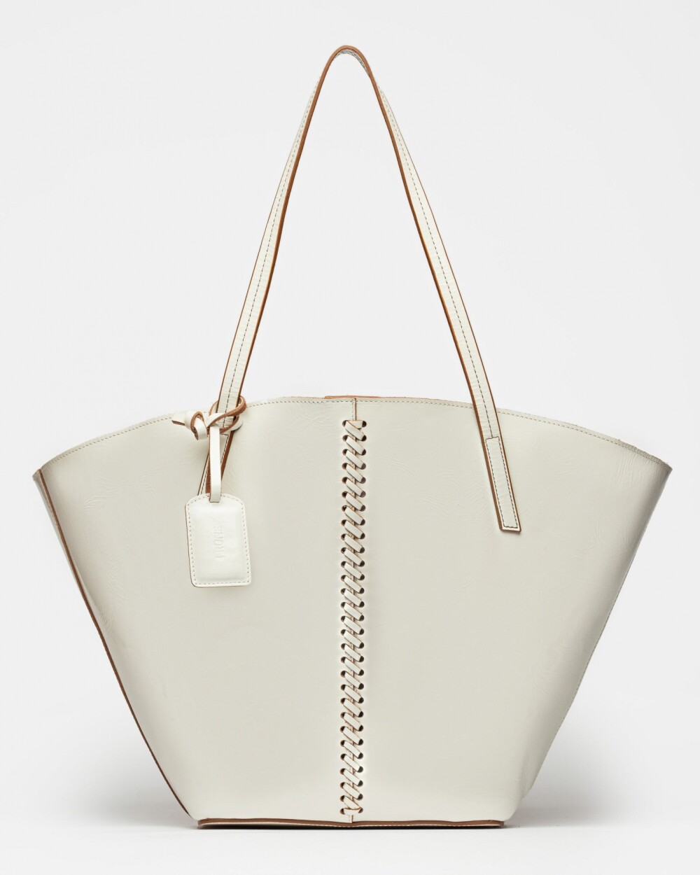 Shopper Neo Craft en cuero charol Natural