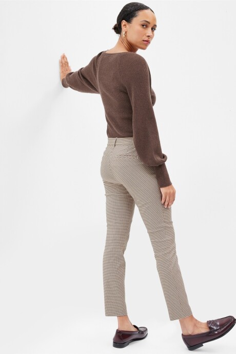 Pantalon Mujer Neutral Plaid