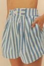 SHORT RAYADO Azul