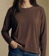 Remera Manga Larga Algodon Lavado Chocolate