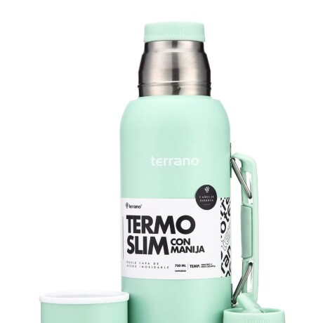 Termo Terrano Slim 750ML Base de Silicona VERDE-AGUA