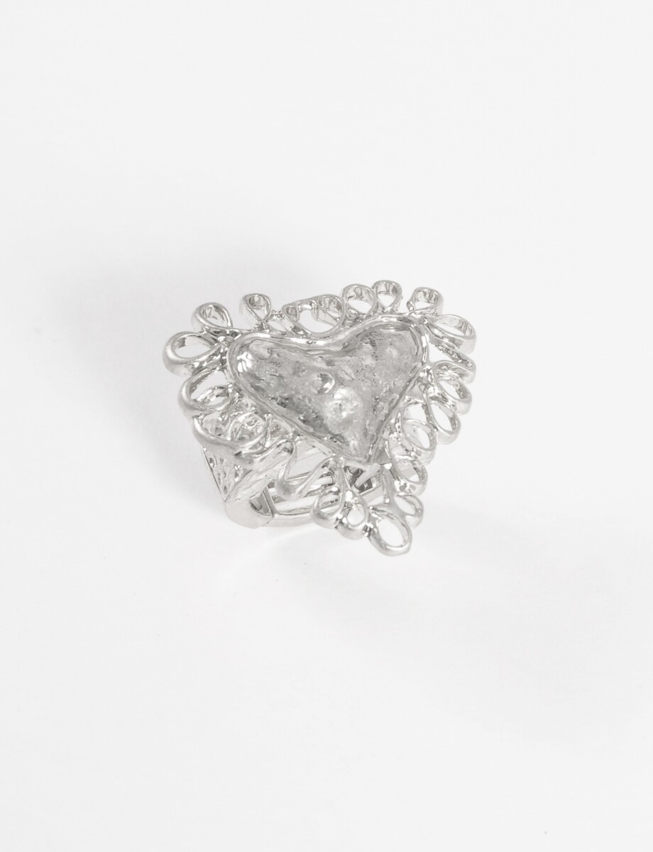 Anillo ajustable cora antique - plateado 