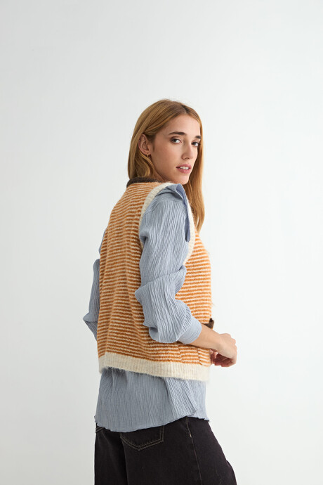 CHALECO RAYADO TRÉBOL MARRON