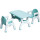 Mesa Escritorio Infantil Set + 2 Sillas Multiuso Celeste