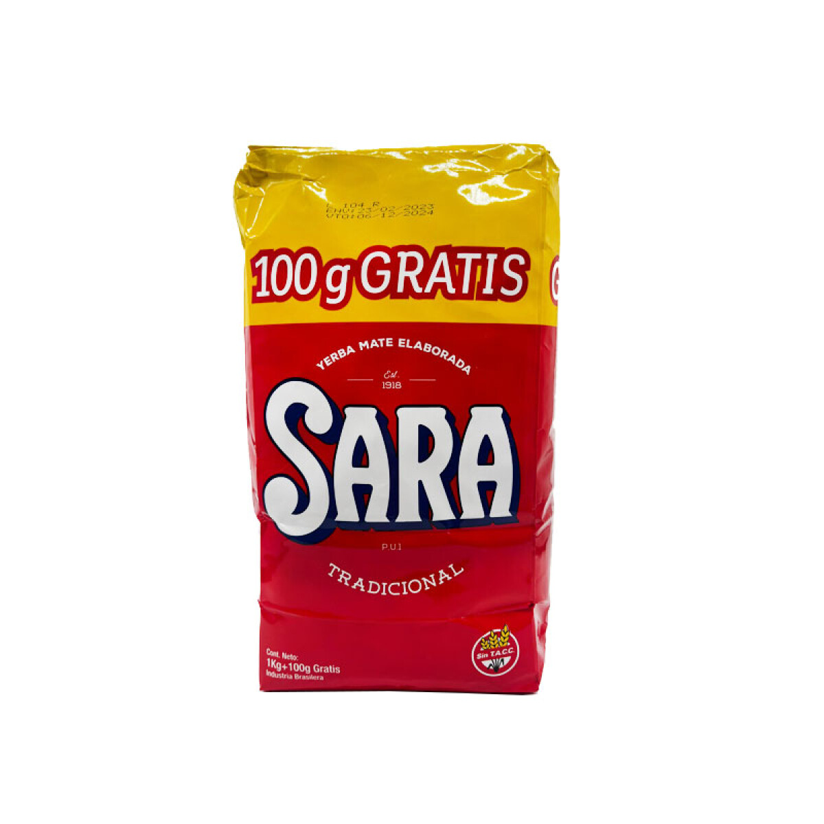 Yerba SARA tradicional 1kg + 100grs de regalo 