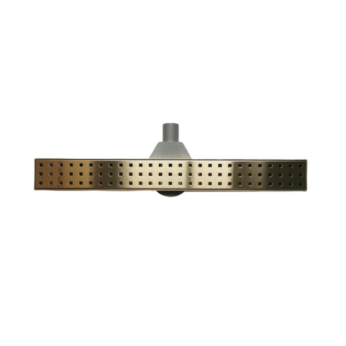 DESAGÜE RECTANGULAR EN ACERO SS304 INOX 60X7 COLOR ORO CEPILLADO 000