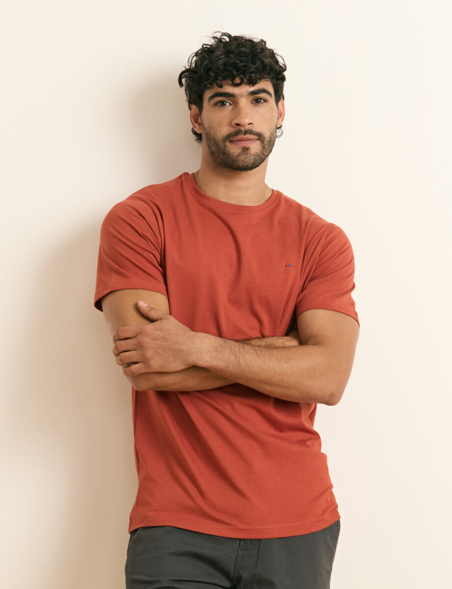 520658 T-SHIRT HARRINGTON LABEL Ladrillo