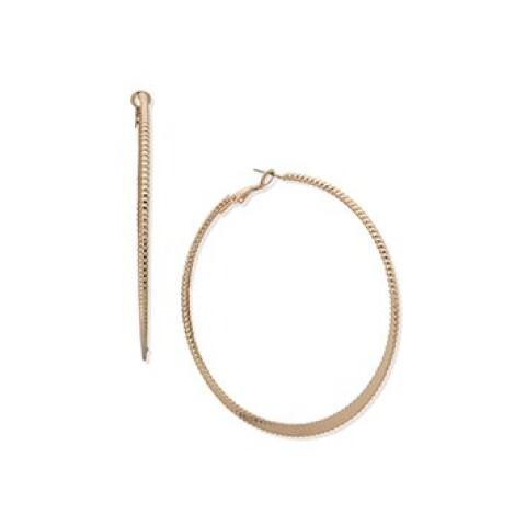 Aro Pe 70Mm Textured Hoop Gold