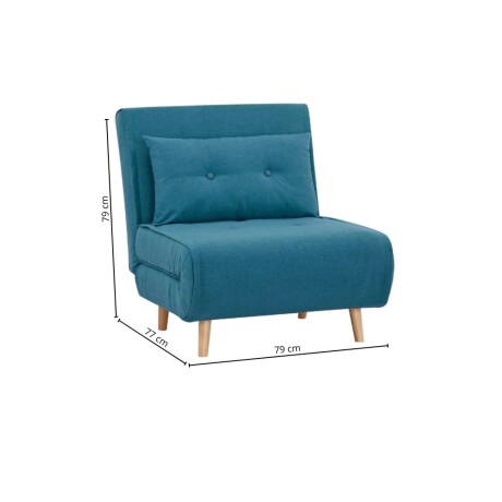 Sillon cama Trifold 1 cuerpo Azul petróleo