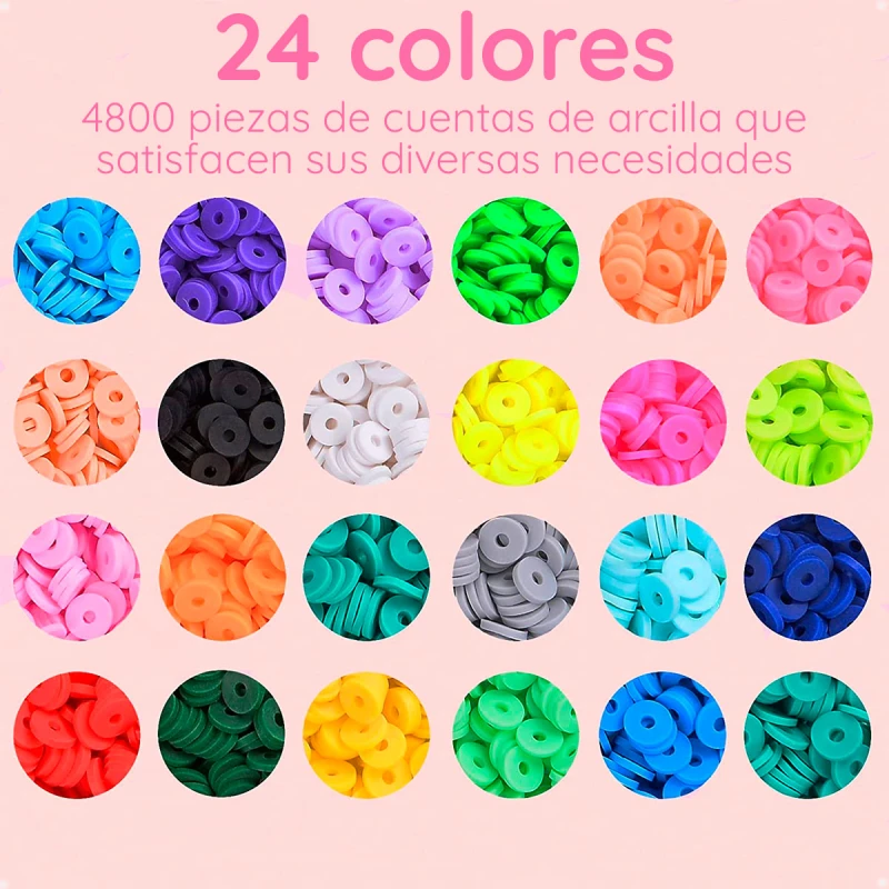 Juego de 6600 Cuentas de Arcilla Polimérica Para Hacer Pulseras Juego de 6600 Cuentas de Arcilla Polimérica Para Hacer Pulseras