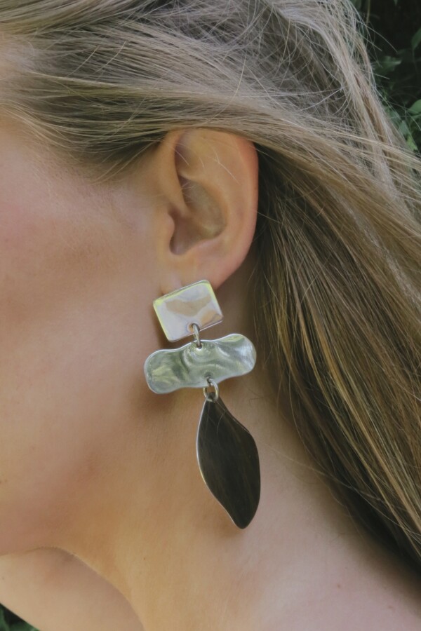 Leaf Earrings Plateado