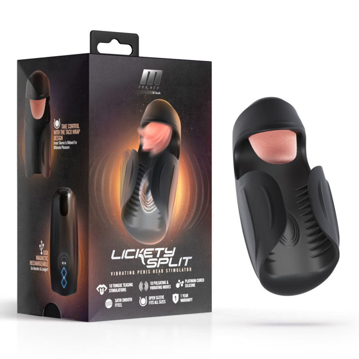 Masturbador Vibrador con Lengua Lickety Split M For Men 