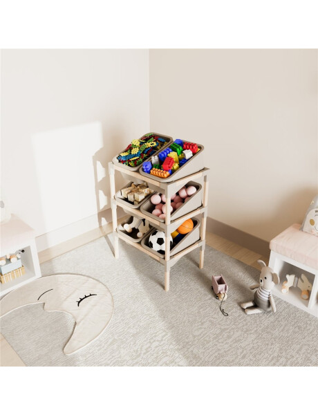 ESTANTERIA 6 CONTENERDORES 90X55X39CMS MEDERA Y PP ESTANTERIA 6 CONTENERDORES 90X55X39CMS MEDERA Y PP