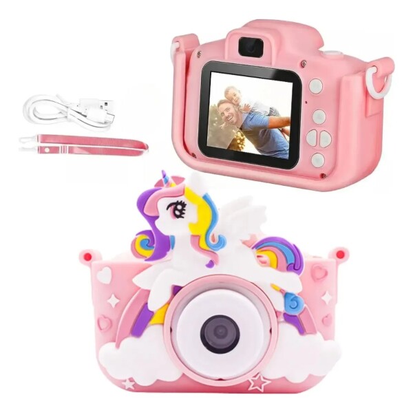 Camara De Fotos Unicornio Infantil Digital Para Niños Atrix® Variante Color Rosa