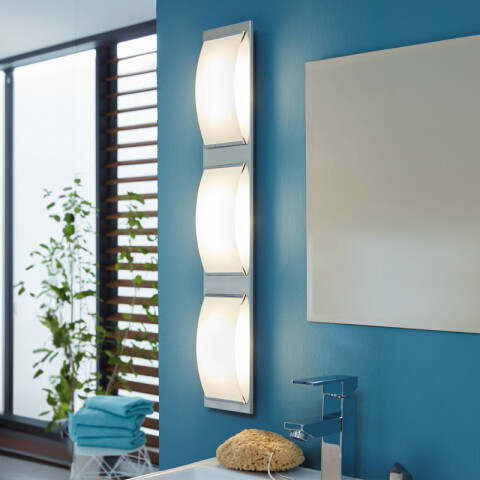 Lámpara de techo acero cromo dif.blanco 16W WASAO EG1192