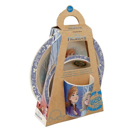 Set de bazar infantil eco bamboo Frozen II 3 piezas 001