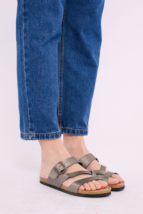 Sandalias con tira Gris