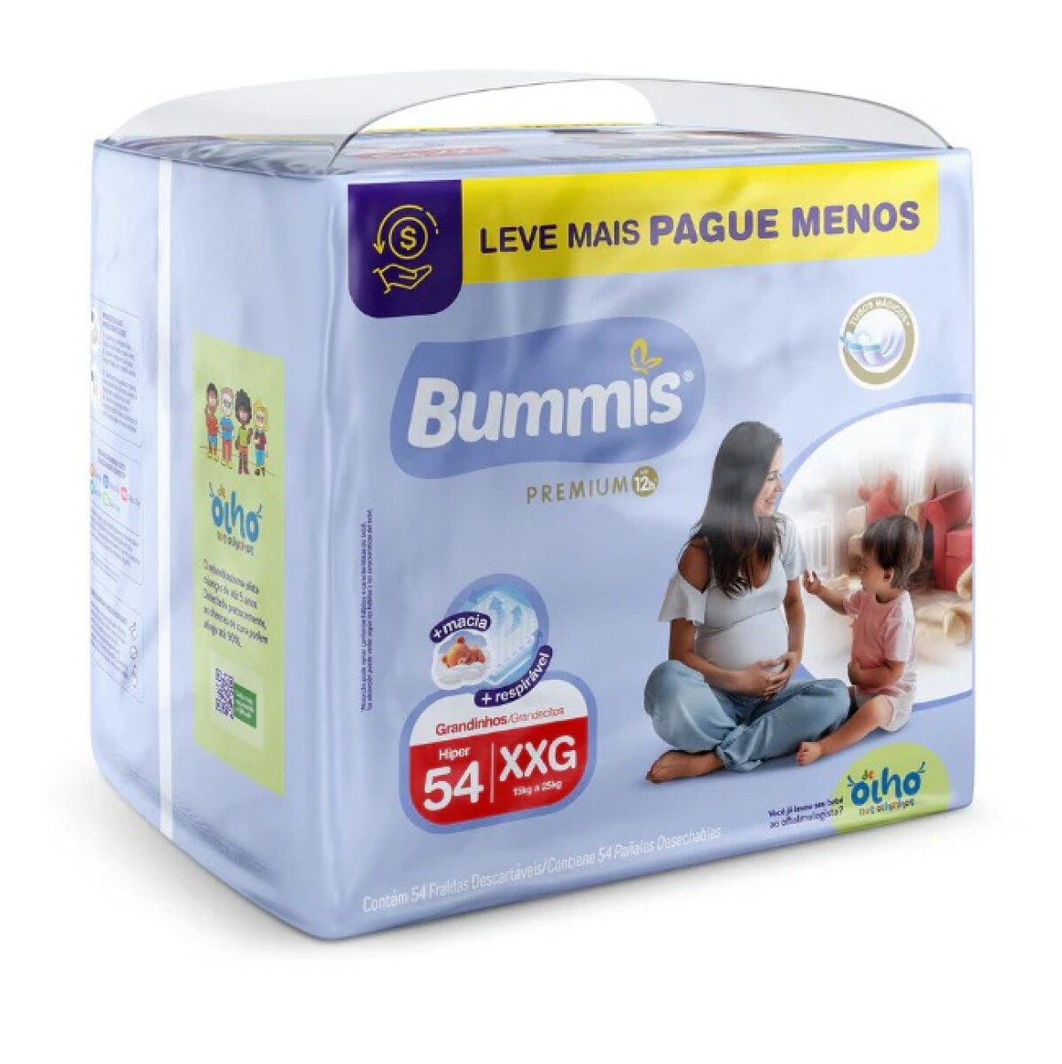 PAÑALES BUMMIS PREMIUM HIPER X 54U TALLE XXG 15 A 25KG 