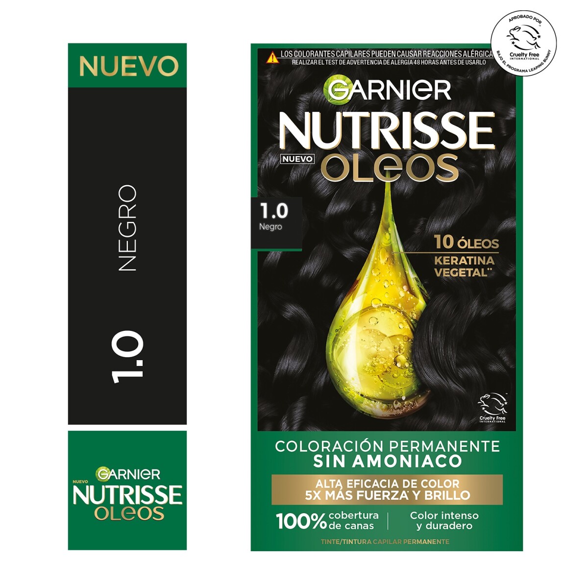 Tinta Garnier Nutrisse Oleos N°1.0 Negro 