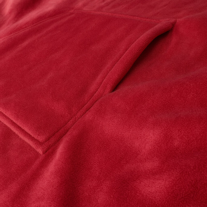 Buzo Manta Con Capucha Polar y Corderito unisex Rojo