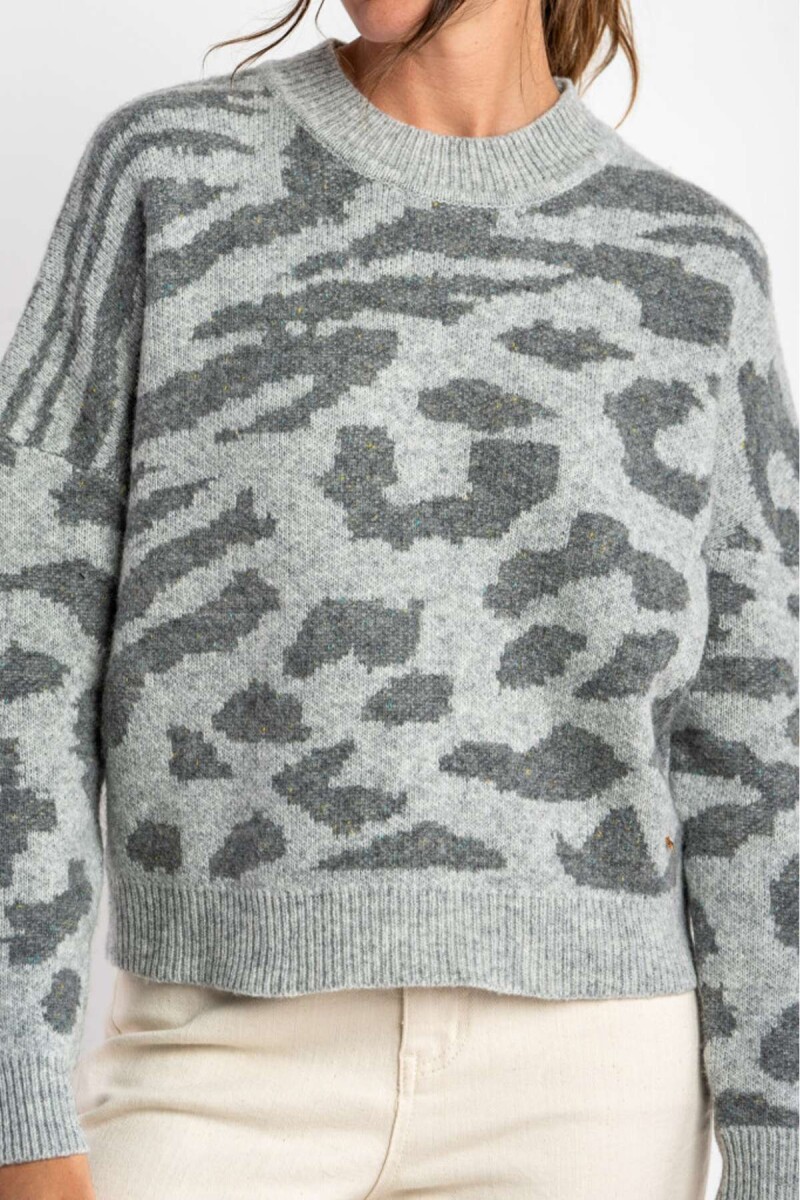 Sweater Animal Print - Gris 