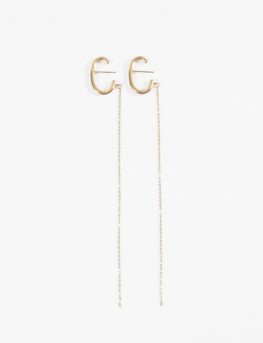 Aros acero con cadena - dorado 