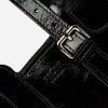 Cartera de mano The Braided en cuero charol arrugado Negro
