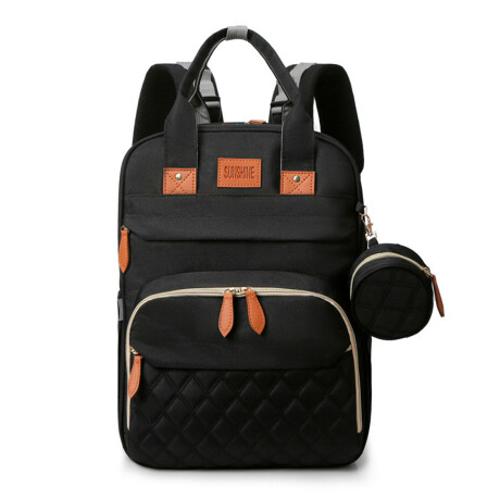 Mochila Bolso Maternal Con Cuna Bebé Cambiador Negro