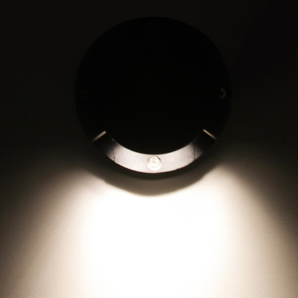 Aplique parpado negro 2W cálida 30° 24v dc IP65 ZU0280