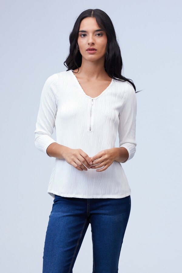 Blusa Zip BLANCO