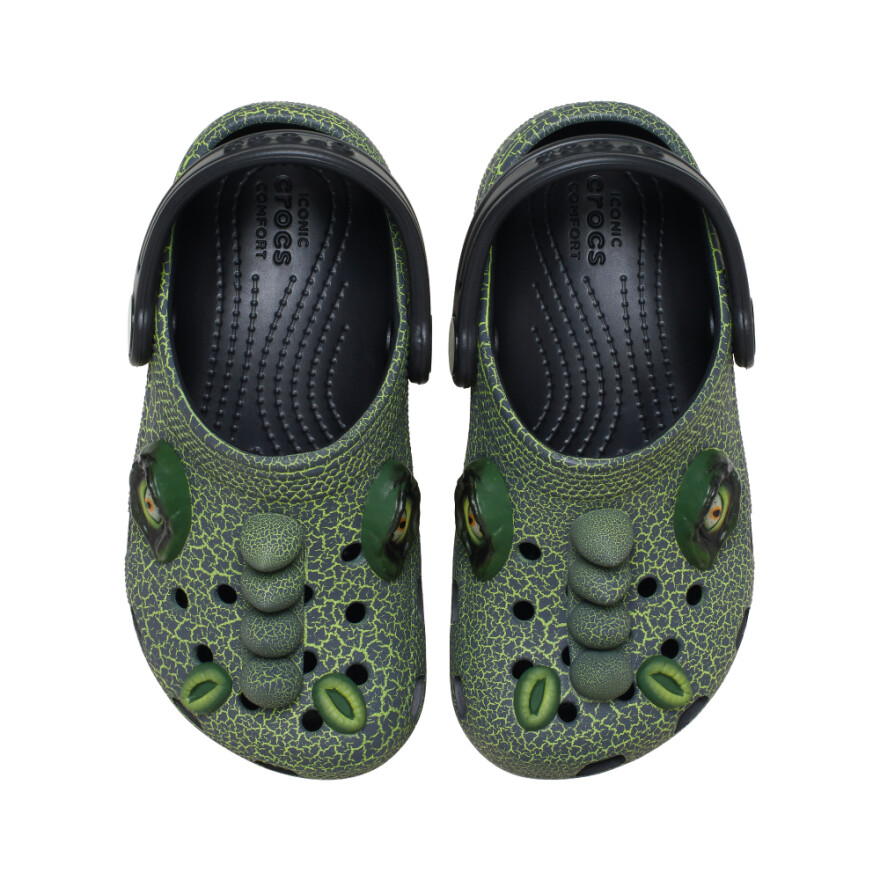 Classic IAM Scary Dino Clog T - Niños 1 a 5 años Black