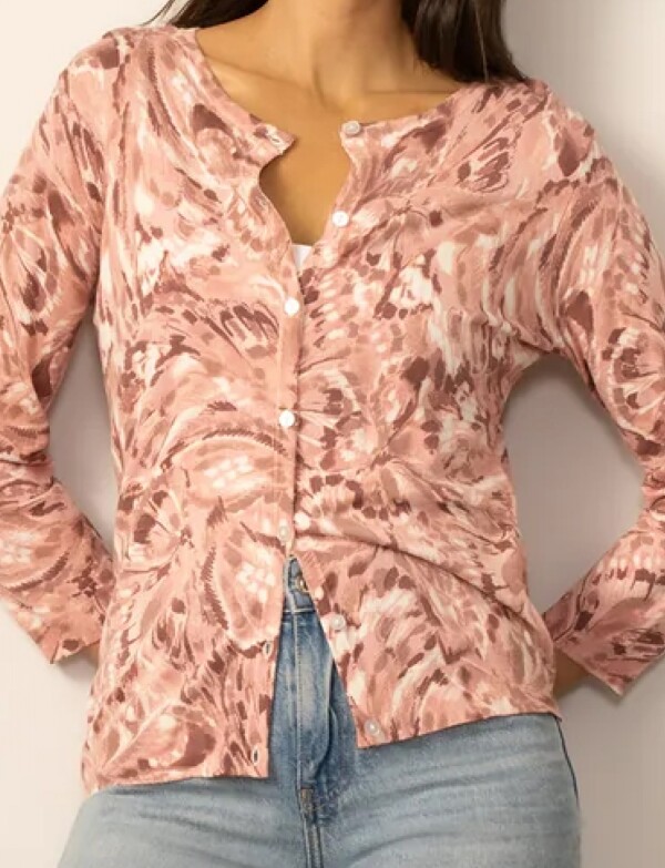 Cardigan Estampado Mariposas ROSA/MULTI