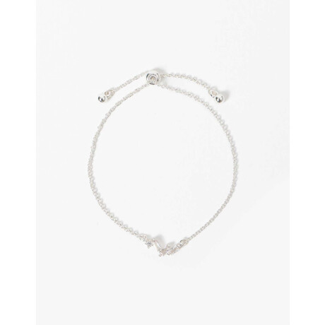 Pulsera Flexible Con Cubic Zirconia Plateado