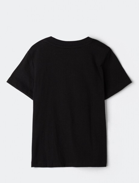 CAMISETA BÁSICA INFANTIL CON ESTAMPA NEGRO