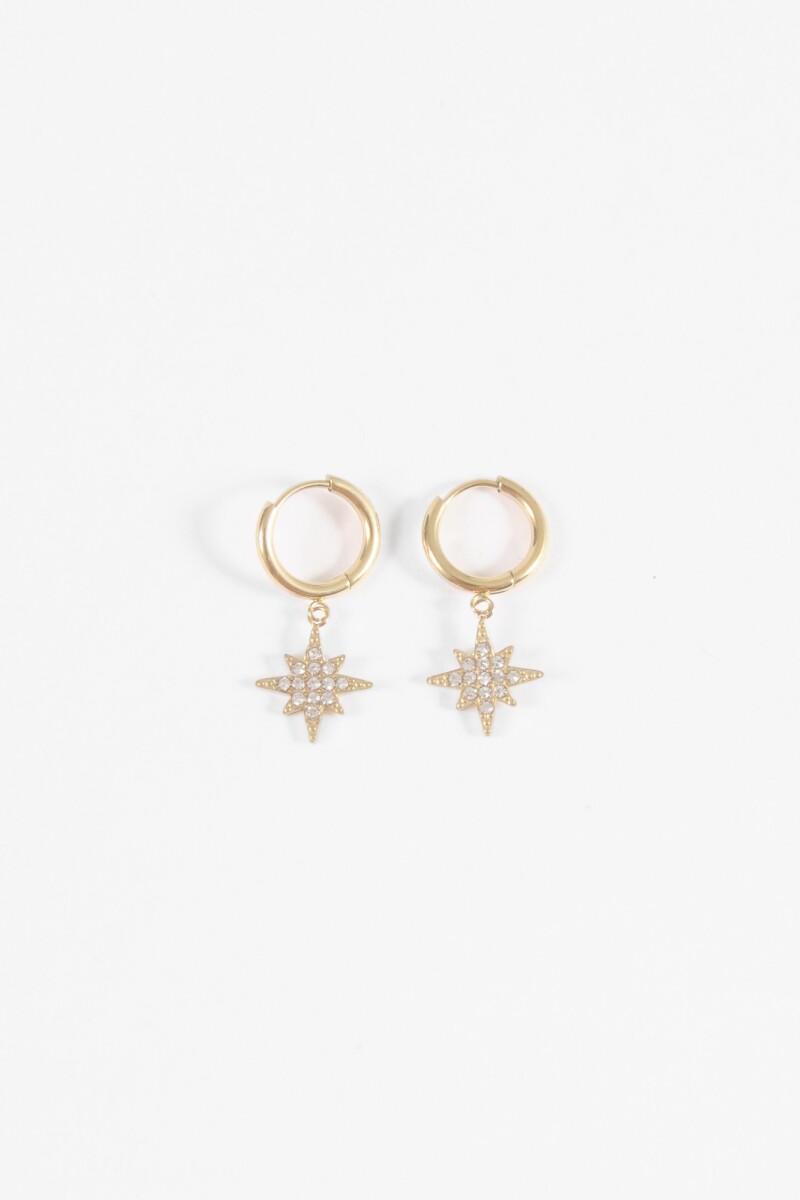 Aros dije estrella strass dorado