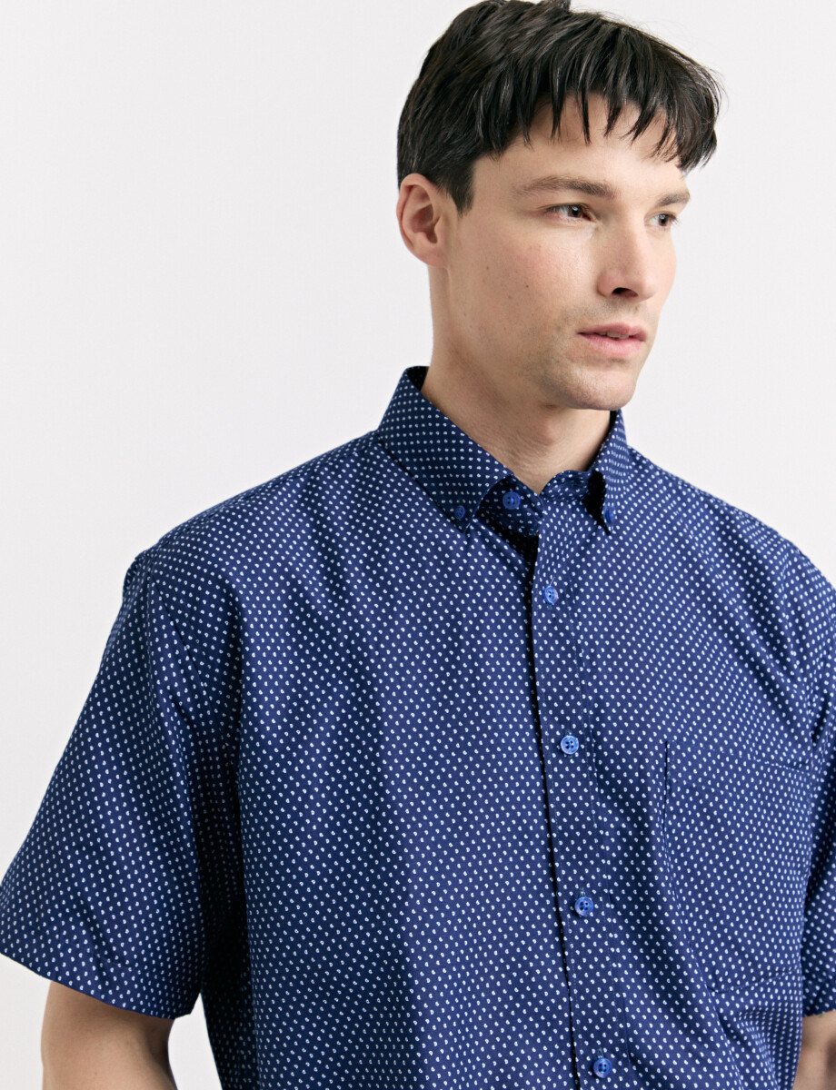 012665 CAMISA HARRINGTON LABEL Azul Osc/bla