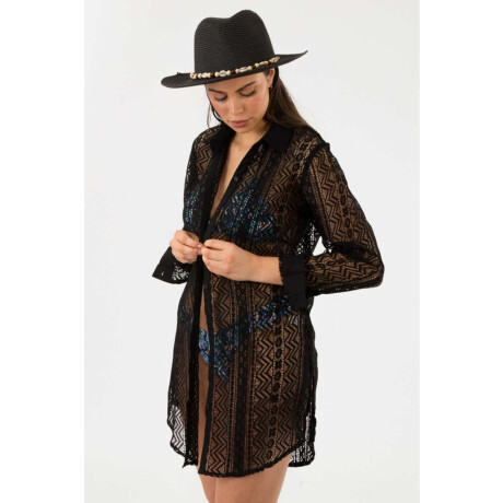 Camisola amaranta net midi Negro