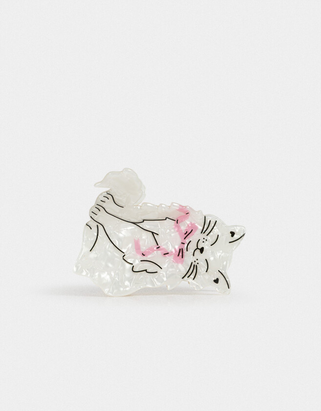 Broche Animalito Broche Acrílico Animalito - Blanco Crudo