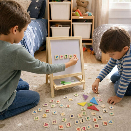 Pizarrón infantil para dibujar con soporte y estante Sc
