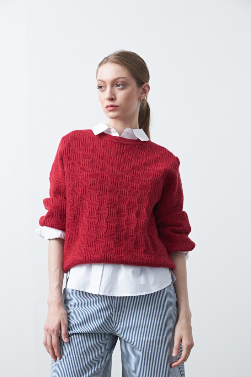 SWEATER CHESS Rojo Oscuro