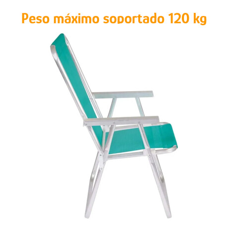 Kit 2 Reposeras Altas Plegables Aluminio Conforto Total Mor Verde