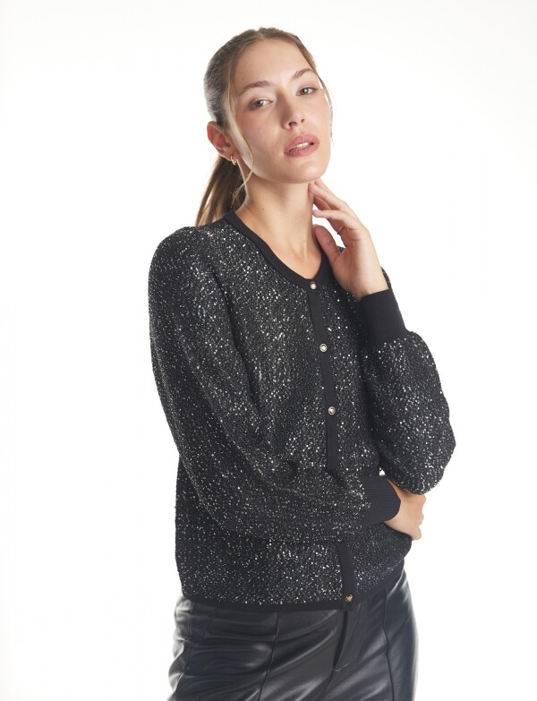 Cardigan Lentejuelas NEGRO