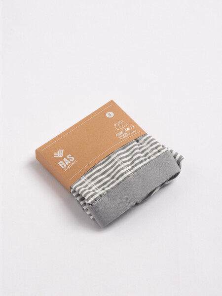Boxer pack x2 Rayas- Gris