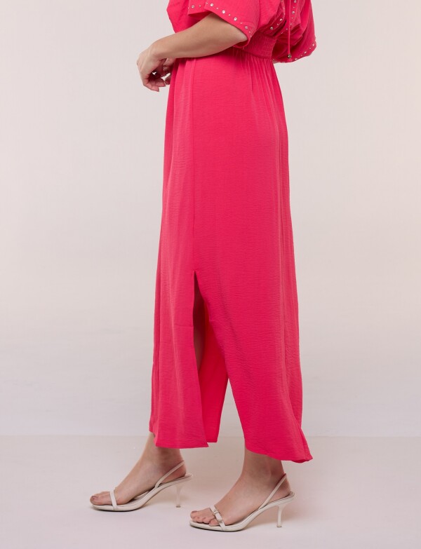 Vestido Maxi Con Tachas FUCSIA