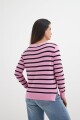 Sweater escote V rayas ROSA