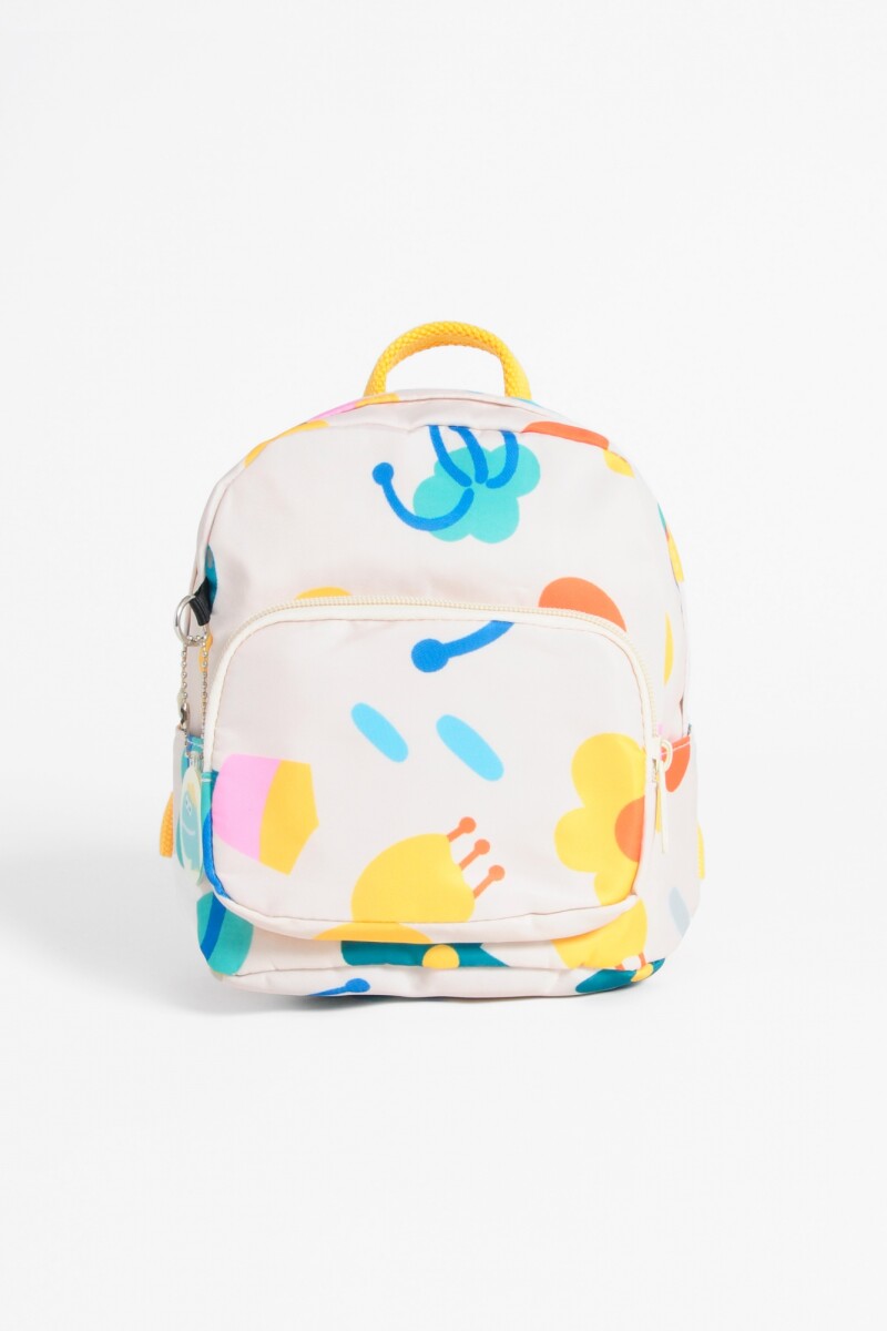 Mochila floral con monedero BLANCO