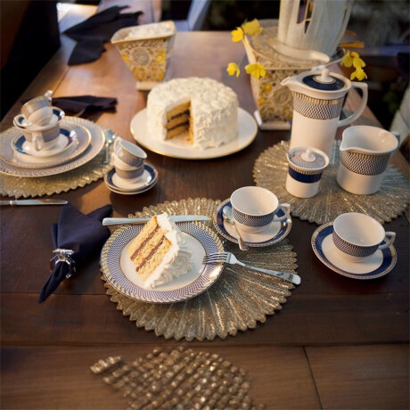 Plato de Postre en Porcelana Oxford 6 Piezas Op Art Plato de Postre en Porcelana Oxford 6 Piezas Op Art