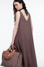 VESTIDO ESCOTE V Marron