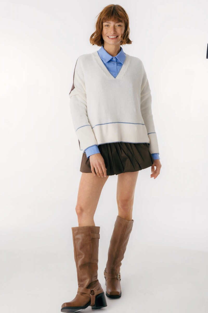 Sweater Saela Blanco/Chocolate