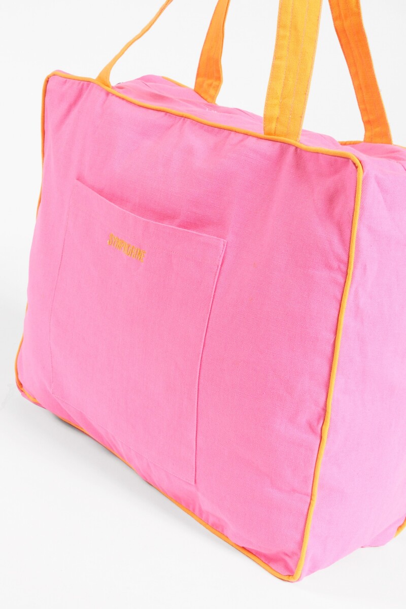 Bolso con vivos en contrastes fucsia